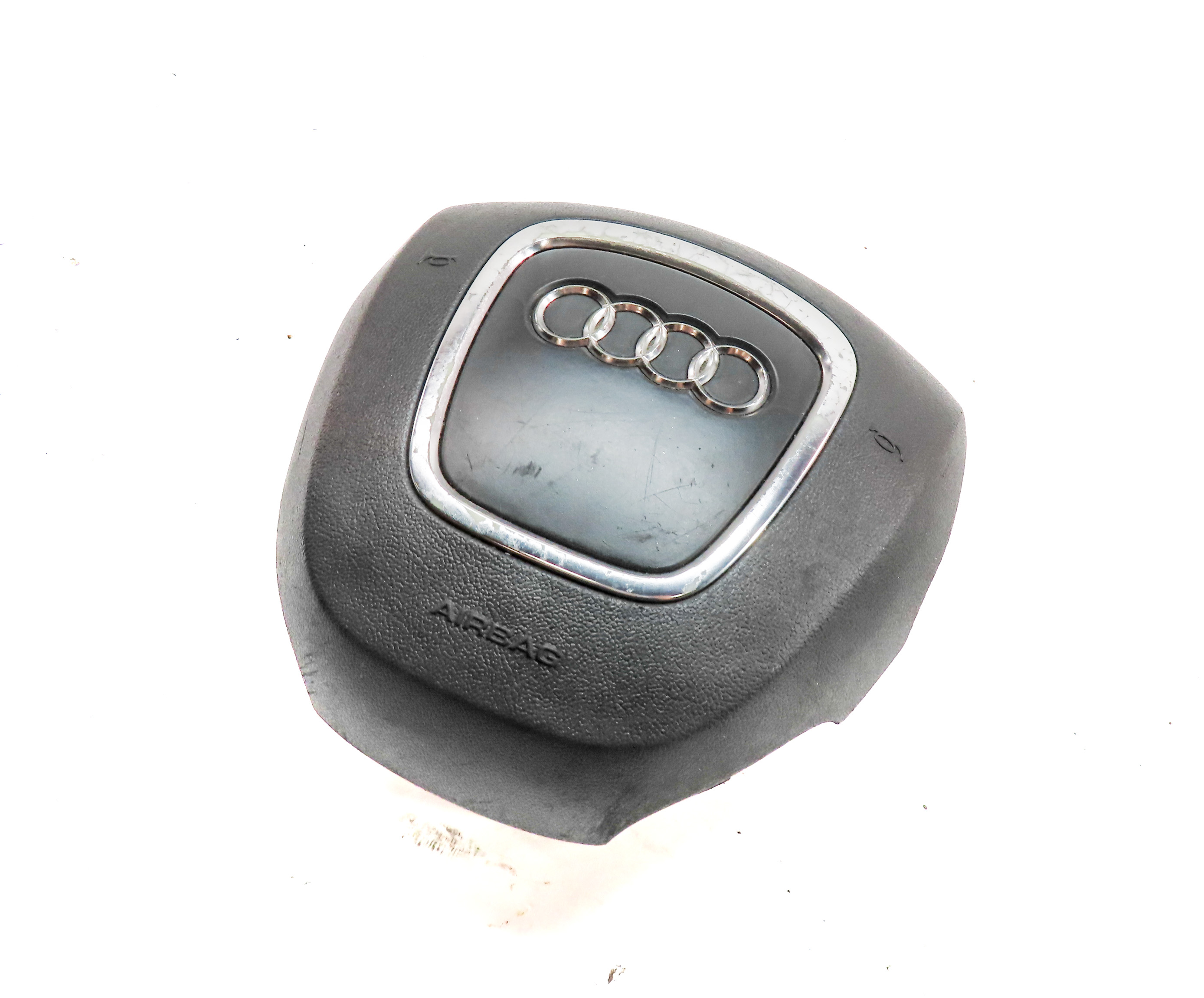 2011-2015 AUDI Q7 (4L) LEFT DRIVER STEERING WHEEL SRS AIRBAG AIR BAG (BLACK) — exact item pictured